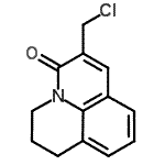 structure of CAS# 849021-07-4, 6-(Chloromethyl)-2,3-dihydro-1H,5H-pyrido[3,2,1-ij]quinolin-5-one;]-quinolin-5-one;1H,5H-BEN<wbr>ZO[IJ]QUI<wbr>NOLIZIN-5<wbr>-ONE,6-(C<wbr>HLOROMETH<wbr>YL)-2,3-D<wbr>IHYDRO-;2-Chloromethyl-6,7-dihydro-5H-pyrido[3,2,1-ij]quinolin-3-one
