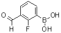 structure of CAS# 849061-98-9, 2-Fluoro-3-Formylphenylboronic Acid