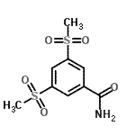 structure of CAS# 849924-85-2, 3,5-Bis(methylsulfonyl)benzamide;3,5-Bis(methylsulphonyl)benzamide;MFCD04037978;ZINC00154187