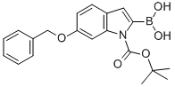 structure of CAS# 850568-66-0, 6-Benzyloxy-1-Boc-Indole-2-Boronic Acid;1-(Tert-Butoxycarbonyl)-6-(Benzyloxy)-1H-Indol-2-Yl-2-Boronic Acid;6-Benzyloxy-1H-Indole-2-Boronic Acid, N-BOC Protected 98%;6-Benzyloxyindole-2-Boronic Acid, N-BOC Protected 98%