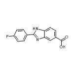 structure of CAS# 850705-30-5, 2-(4-Fluorophenyl)-1H-benzimidazole-5-carboxylic acid;