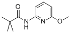 structure of CAS# 851102-40-4, N-(6-Methoxy-Pyridin-2-Yl)-2,2-Dimethylpropionamide;N-(6-METHOXY-PYRIDIN-2-YL)-2,2-DIMETHYLPROPIONAMIDE;Zinc04352691