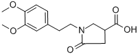 结构式 CAS# 85263-80-5, 1-(3,4-二甲氧基苯乙基)-5-氧代-3-吡咯烷羧酸