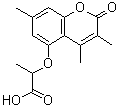 结构式 CAS# 853892-40-7, 2-[(3,4,7-三甲基-2-氧代-2H-苯并吡喃-5-基)氧基]丙酸