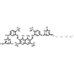 CAS#: 85631-74-9， Tetrasodium 4-amino-3,6-bis({5-[(4-amino-6-chloro-1,3,5-triazin-2-yl)amino]-2-sulfonatophenyl}diazenyl)-5-hydroxy-2,7-naphthalenedisulfonate