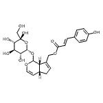 CAS 登录号：85802-33-1， [(1S)-1,4A,5,7Aalpha-四氢-4Aalpha,5alpha-二羟基-7-[[[(E)-3-(4-羟基苯基)-1-氧代-2-丙烯基]氧基]甲基]环戊二烯并[c]吡喃-1alpha-基]beta-D-吡喃葡萄糖苷