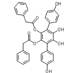 结构式 CAS# 858134-23-3, 4,4'',5',6'-四羟基-1,1':4',1''-三联苯-2',3'-二基二(苯乙酸酯)