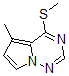 structure of CAS# 859205-88-2, 5-Methyl-4-(Methylthio)-Pyrrolo[2,1-f][1,2,4]Triazine;5-Methyl-4-(Methylthio)Pyrrolo[1,2-F][1,2,4]Triazine;5-Methyl-4-(Methylthio)Pyrrolo[2,1-F][1,2,4]Triazine;5-Methyl-4-(Methylthio)Py...