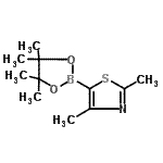 structure of CAS# 859833-13-9, 2,4-Dimethyl-5-(4,4,5,5-tetramethyl-1,3,2-dioxaborolan-2-yl)-1,3-thiazole;