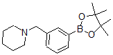 structure of CAS# 859833-21-9, 3-(Piperidin-1-ylmethyl)phenylboronic acid pinacol ester;1-[3-(4,4,5,5-TETRAMETHYL-1,3,2-DIOXABOROLAN-2-YL)BENZYL]PIPERIDINE;1-{[3-(Tetramethyl-1,3,2-Dioxaborolan-2-Yl)Phenyl]Methyl}Piperidine;3-(PIPERIDIN-1-YLMETHYL)BENZENEBORONIC ACID, PINACOL ESTER