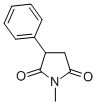 structure of CAS# 86-34-0, Phensuximide;1-Methyl-3-Phenyl-Pyrrolidine-2,5-Dione;1-Methyl-3-Phenyl-Pyrrolidine-2,5-Quinone;Prestwick2_001061