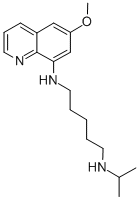 structure of CAS# 86-78-2, Pentaquine;Dihydrogen Phosphate;Isopropyl-[5-[(6-Methoxy-8-Quinolyl)Amino]Pentyl]Ammonium;Dihydrogen Phosphate;5-[(6-Methoxyquinolin-8-Yl)Amino]Pentyl-Propan-2-Yl-Azanium;1,5-Pentanediamine, N-(6-Methoxy-8-Quinolinyl)-N'-(1-Methylethyl)-, Phosphate (1:1) (9Ci)