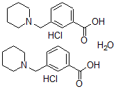 structure of CAS# 863991-96-2, 3-(1-Piperidinylmethyl)-Benzoic Acid Hydrochloride Hydrate (2:2:1);3-(Piperdin-1-Ylmethyl)Benzoic Acid Hydrochloride Hemihydrate 97%;3-(PIPERDIN-1-YLMETHYL)BENZOIC ACID HYDROCHLORIDE HEMIHYDRATES;3-(PIPERIDIN-1-YLMETHYL)BENZOIC ACID HYDROCHLORIDE HEMIHYDRATE