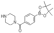 structure of CAS# 864754-07-4, 4-(Piperazine-1-carbonyl)phenylboronic acid pinacol ester;Fs000517