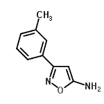 structure of CAS# 86685-97-4, 3-(3-Methylphenyl)-1,2-oxazol-5-amine;3-(3-Methylphenyl)isoxazol-5-amine;3-(3-methylphenyl)isoxazole-5-ylamine;3-m-tolylisoxazol-5-amine