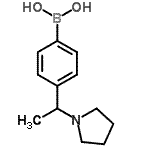 structure of CAS# 868395-81-7, {4-[1-(1-Pyrrolidinyl)ethyl]phenyl}boronic acid;[4-(1-PYRROLIDIN-1-YLETHYL)PHENYL]BORONIC ACID;4-(1-pyrrolidinoethyl)phenylboronic acid;MFCD08059976
