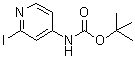 structure of CAS# 869735-25-1, 2-Methyl-2-propanyl (2-iodo-4-pyridinyl)carbamate;(2-Iodo-pyridin-4-yl)-carbamic acid tert-butyl ester;(2-Iodo-pyridin-4-yl)-carbamic acidtert-butyl ester;MFCD08235127