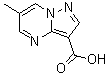 structure of CAS# 869941-96-8, 6-Methylpyrazolo[1,5-a]pyrimidine-3-carboxylic acid;6-methyl-8-hydropyrazolo[1,5-a]pyrimidine-3-carboxylic acid;6-Methyl-pyrazolo[1,5- a ]pyrimidine-3-carboxylic;6-Methyl-pyrazolo[1,5- a ]pyrimidine-3-carboxylicacid