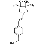 structure of CAS# 870717-91-2, 2-[(E)-2-(4-Ethylphenyl)vinyl]-4,4,5,5-tetramethyl-1,3,2-dioxaborolane;1,3,2-DIO<wbr>XABOROLAN<wbr>E,2-[(1E)<wbr>-2-(4-ETH<wbr>YLPHENYL)<wbr>ETHENYL]-<wbr>4,4,5,5-T<wbr>ETRAMETHY<wbr>L-;2-(E-2-(4<wbr>-Ethylphe<wbr>nyl)vinyl<wbr>)-4,4,5,5<wbr>-tetramet<wbr>hyl-1,3,2<wbr>-dioxabor<wbr>olane;2-(E-2-(4<wbr>-Ethylphe<wbr>nyl)vinyl<wbr>)-4,4,5,5<wbr>-tetramet<wbr>hyl-1,3,2<wbr>-dioxabor<wbr>olane, E-<wbr>2-(4-Ethy<wbr>lphenyl)v<wbr>inylboron<wbr>ic acid p<wbr>inacol es<wbr>ter