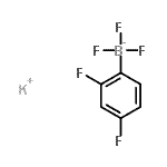 structure of CAS# 871231-41-3, Potassium (2,4-difluorophenyl)(trifluoro)borate(1-);Potassium 2,4-difluorophenyltrifluoroborate;POTASSIUM2,4-DIFLUOROPHENYLTRIFLUOROBO&;656992_ALDRICH