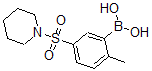结构式 CAS# 871333-00-5, B-[2-甲基-5-(1-哌啶基磺酰基)苯基]-硼酸
