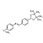 结构式 CAS# 871366-38-0, N-(4-甲氧基苯基)-1-[4-(4,4,5,5-四甲基-1,3,2-二氧杂环戊硼烷-2-基)苯基]甲亚胺