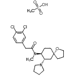 结构式 CAS# 87173-97-5, 2-(3,4-二氯苯基)-N-甲基-N-[(5R,7S,8S)-7-(1-吡咯烷基)-1-氧杂螺[4.5]癸-8-基]乙酰胺甲烷磺酸酯(1:1)