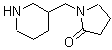 structure of CAS# 876709-32-9, 1-(3-Piperidinylmethyl)-2-pyrrolidinone;1-(3-piperidylmethyl)pyrrolidin-2-one;1-(piperidin-3-ylmethyl)pyrrolidin-2-one;1-Piperidin-3-ylmethyl-pyrrolidin-2-one