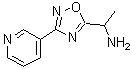structure of CAS# 876710-85-9, 1-[3-(3-Pyridinyl)-1,2,4-oxadiazol-5-yl]ethanamine;[1-(3-pyr<wbr>idin-3-yl<wbr>-1,2,4-ox<wbr>adiazol-5<wbr>-yl)ethyl<wbr>]amine tr<wbr>ifluoroac<wbr>etate;1-(3-(3-pyridyl)-1,2,4-oxadiazol-5-yl)ethylamine;1-(3-Pyridin-3-yl-[1,2,4]oxadiazol-5-yl)-ethylamine