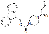 structure of CAS# 876728-43-7, 4-(1-Oxo-3-Buten-1-Yl)-1-Piperazinecarboxylic Acid 9H-Fluoren-9-Ylmethyl Ester;1-Piperazinecarboxylicacid,4-(1-Oxo-3-Buten-1-Yl)-,9H-Fluoren-9-Ylmethylester;9H-FLUOREN-9-YLMETHYL 4-(3-BUTENOYL)TETRAHYDRO-1(2H)-PYRAZINECARBOXYLATE;1-Piperazinecarboxylic Acid,4-(1-Oxo-3-Buten-1-Yl)-,9H-Fluoren-9