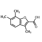 structure of CAS# 878417-05-1, 3,6,7-Trimethyl-1-benzofuran-2-carboxylic acid;3,6,7-trimethylbenzo[b]furan-2-carboxylic acid;3,6,7-trimethylbenzofuran-2-carboxylic acid;3,6,7-Trimethyl-benzofuran-2-carboxylic acid