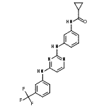 structure of CAS# 879127-16-9, N-{3-[(4-{[3-(Trifluoromethyl)phenyl]amino}-2-pyrimidinyl)amino]phenyl}cyclopropanecarboxamide;Aurora Kinase Inhibitor III;AuroraKinaseInhibitorIII;CC3