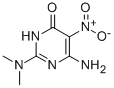 structure of CAS# 880-89-7, 6-Amino-2-(Dimethylamino)-5-Nitro-4(1H)-Pyrimidinone;6-Amino-2-(Dimethylamino)-5-Nitro-4(1H)-Pyrimidinone