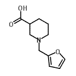 结构式 CAS# 883542-33-4, 1-(2-呋喃甲基)-3-哌啶羧酸