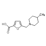 结构式 CAS# 883543-32-6, 5-[(4-甲基-1-哌啶基)甲基]-2-糠酸
