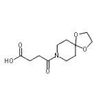 structure of CAS# 883550-05-8, 4-(1,4-Dioxa-8-azaspiro[4.5]dec-8-yl)-4-oxobutanoic acid;4-(1,4-dioxa-8-azaspiro[4.5]dec-8-yl)-4-oxobutanoic acid;4-(1,4-dioxa-8-azaspiro[4.5]dec-8-yl)-4-oxobutanoicacid;MFCD06066452