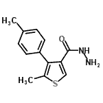 structure of CAS# 884497-35-2, 5-Methyl-4-(4-methylphenyl)-3-thiophenecarbohydrazide;3-THIOPHE<wbr>NECARBOXY<wbr>LICACID, <wbr>5-METHYL-<wbr>4-(4-METH<wbr>YLPHENYL)<wbr>-, HYDRAZ<wbr>IDE;5-Methyl-4-(4-methylphenyl)thiophene-3-carbohydrazide;MFCD03419885
