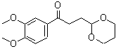 structure of CAS# 884504-43-2, 1-(3,4-Dimethoxyphenyl)-3-(1,3-dioxan-2-yl)-1-propanone;3',4'-dimethoxy-3-(1,3-dioxan-2-yl)propiophenone;3',4'-Dimethoxy-3-(1,3-Dioxan-2-Yl)-Propiophenone;MFCD02261845