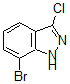 structure of CAS# 885271-75-0, 7-Bromo-3-Chloro-1H-Indazole;7-BROMO-3-CHLORO-1H-INDAZOLE;1H-Indazole,7-Bromo-3-Chloro