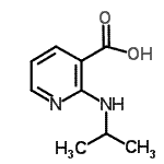structure of CAS# 885275-12-7, 2-(Isopropylamino)nicotinic acid;2-(Isopropylamino)nicotinic acid;2-(propan-2-ylamino)pyridine-3-carboxylic acid;2-ISOPROPYLAMINO-NICOTINICACID