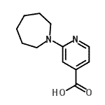 structure of CAS# 885277-05-4, 2-(1-Azepanyl)isonicotinic acid;2-(1-Azepanyl)isonicotinic acid;2-(azepan-1-yl)isonicotinic acid;2-azepan-1-ylisonicotinic acid