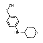 structure of CAS# 885281-03-8, N-(4-Methoxyphenyl)tetrahydro-2H-pyran-4-amine;(4-METHOXY-PHENYL)-(TETRAHYDRO-PYRAN-4-YL)-AMINE;(4-methoxyphenyl)tetrahydro-2H-pyran-4-ylamine;2H-PYRAN-4-AMINE,TETRAHYDRO-N-(4-METHOXYPHENYL)-