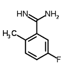 structure of CAS# 885956-82-1, 5-Fluoro-2-methylbenzenecarboximidamide;5-Fluoro-2-methylbenzamidine;5-FLUORO-2-METHYL-BENZAMIDINE;5-Fluoro-2-methylbenzene-1-carboximidamide