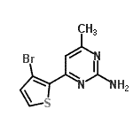 结构式 CAS# 886360-55-0, 4-(3-溴-2-噻吩基)-6-甲基-2-嘧啶胺
