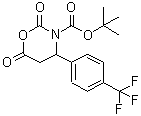 structure of CAS# 886362-59-0, 2-Methyl-2-propanyl 2,6-dioxo-4-[4-(trifluoromethyl)phenyl]-1,3-oxazinane-3-carboxylate;2,6-Dioxo<wbr>-4-(4-tri<wbr>fluoromet<wbr>hyl-pheny<wbr>l)-[1,3]o<wbr>xazinane-<wbr>3-carboxy<wbr>lic acid <wbr>tert-buty<wbr>l ester;-carboxyanhydride;N-Boc-β-alanine-β-4'-trifluoromethylphenyl-N