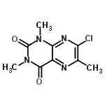 structure of CAS# 886497-19-4, 7-Chloro-1,3,6-trimethyl-2,4(1H,3H)-pteridinedione;3'-Chloro-5'-fluoro-4'-methoxyacetophenone;7-chloro-1,3,6-trimethyl-2,4(1H,3H)-pteridinedione;AB-323/13887258