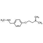 structure of CAS# 886851-38-3, N,N-Dimethyl-2-{4-[(methylamino)methyl]phenoxy}ethanamine;BENZENEMETHANAMINE,4-[2-(DIMETHYLAMINO)ETHOXY]-N-METHYL-;dimethyl(2-{4-[(methylamino)methyl]phenoxy}ethyl)amine;MFCD08435912