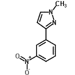 structure of CAS# 886851-64-5, 1-Methyl-3-(3-nitrophenyl)-1H-pyrazole;1-Methyl-3-(3-nitro-phenyl)-1H-pyrazole;1-Methyl-3-(3-nitrophenyl)-1H-pyrazole #;1-Methyl-3-(3-nitrophenyl)pyrazole