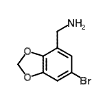 structure of CAS# 887581-73-9, 1-(6-Bromo-1,3-benzodioxol-4-yl)methanamine;(5-bromobenzo[d][1,3]dioxol-7-yl)methanamine