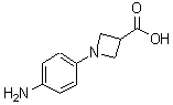 structure of CAS# 887595-85-9, 1-(4-Aminophenyl)-3-azetidinecarboxylic acid;1-(4-Aminophenyl)-3-azetidincarbonsäure;1-(4-Aminophenyl)-3-azetidinecarboxylic acid;3-Azetidinecarboxylic acid, 1-(4-aminophenyl)-